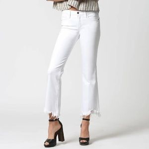 HIDDEN JEANS WHITE CROP FLARE